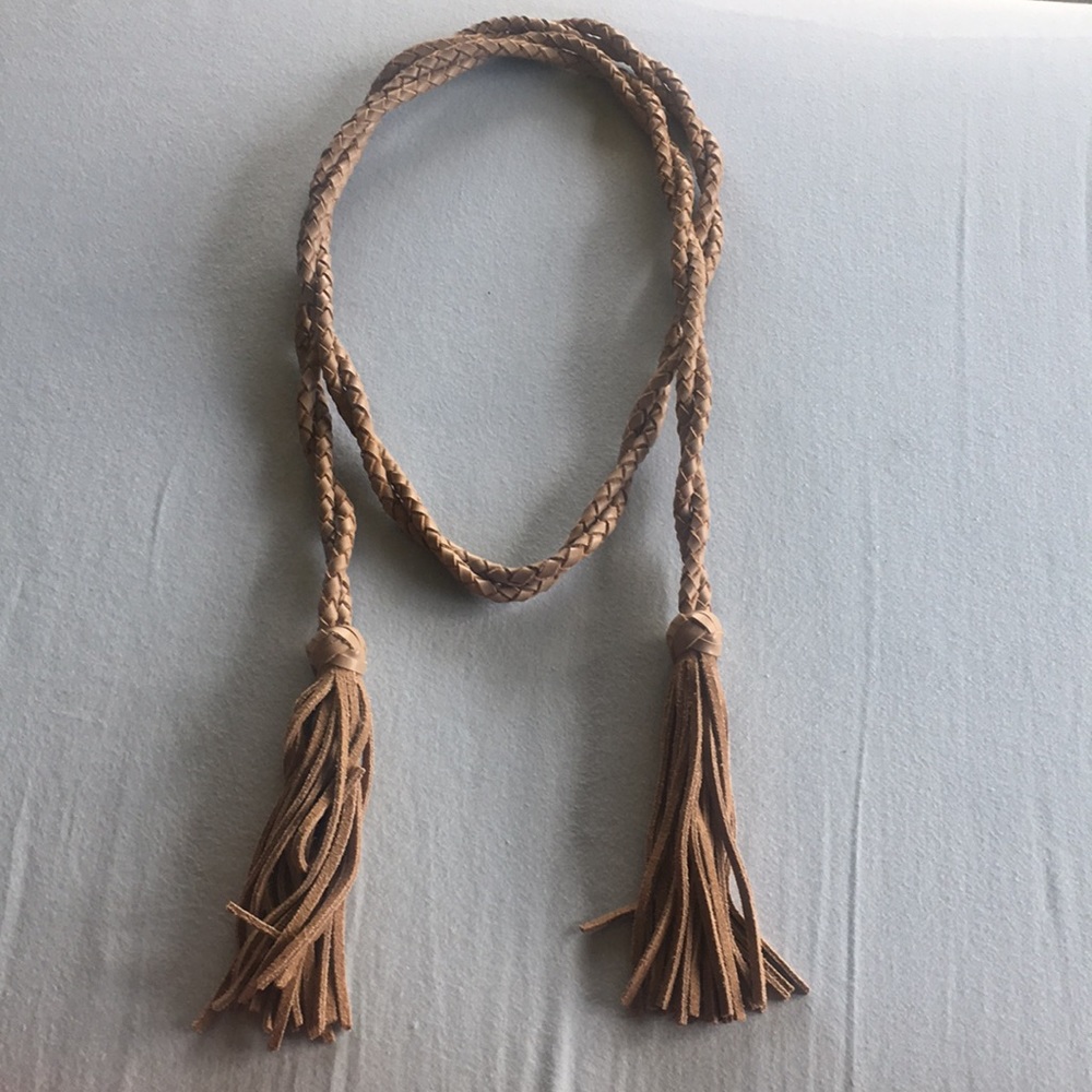 NWOT Leather braided wrap belt